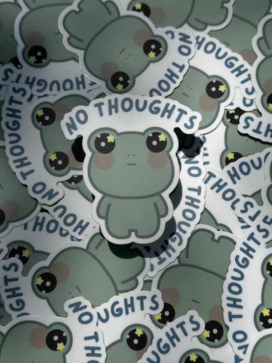 No Thoughts Sticker